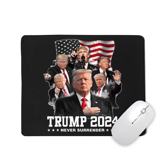 President Donald J Trump 2024 Never Surrender Mousepad