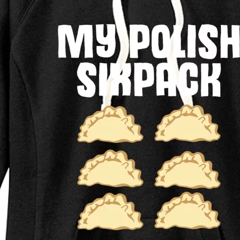 Polish Dumpling Joke Sixpack Pole Pun Polska Perogie Pierogi Cool Gift Women's Fleece Hoodie