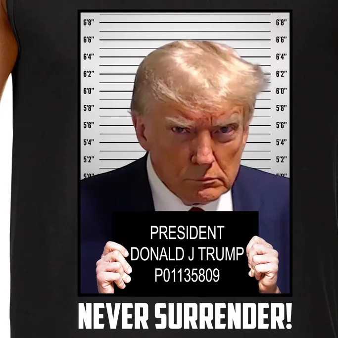 President Donald J Trump Mugshot Never Surrender Comfort Colors® Tank Top