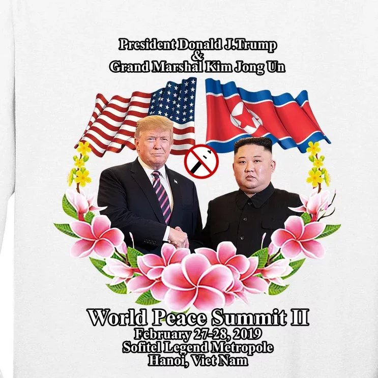 President Donald J Trump Grand Marshal Kim Jong Un World Peace Summit Ii Tall Long Sleeve T-Shirt