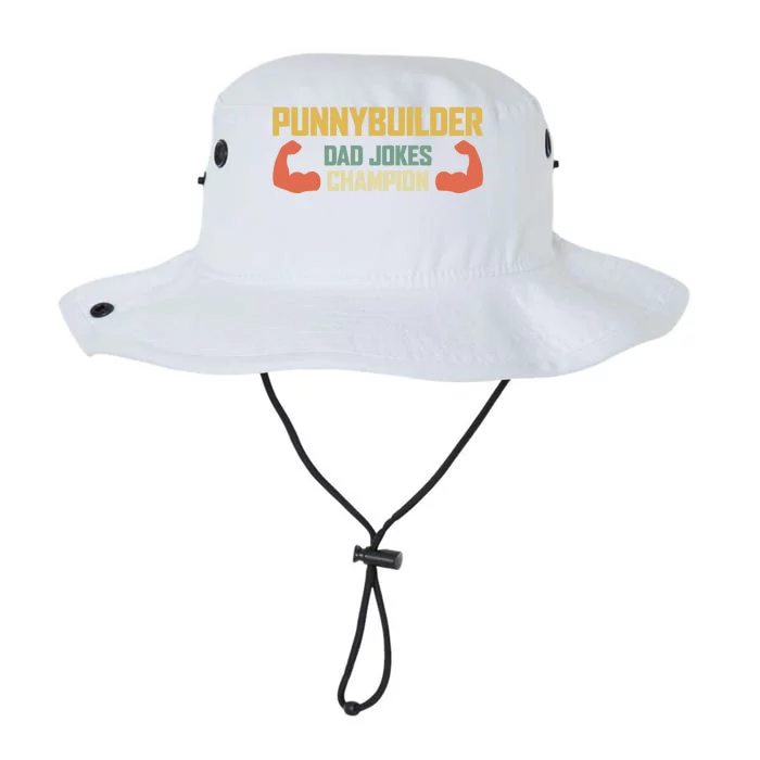 Punnybuilder Dad Jokes Champion Vintage Bodybuilder Pun Gift Legacy Cool Fit Booney Bucket Hat