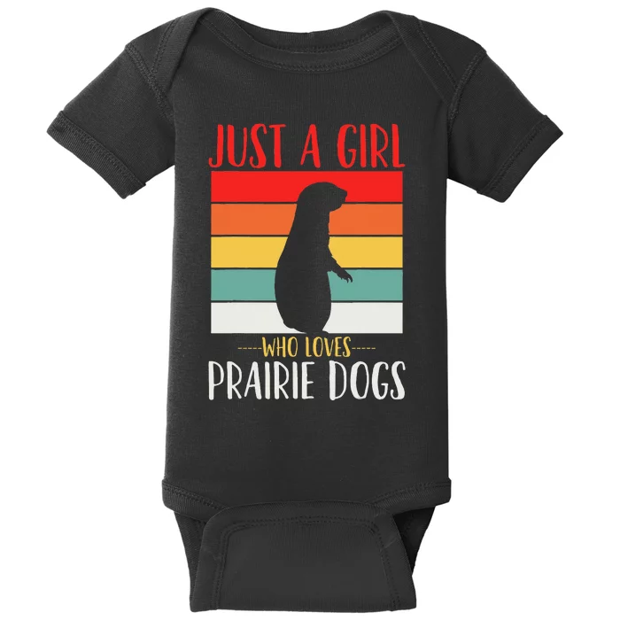 Prairie Dog Just a Who Loves Prairie Dogs Retro Baby Bodysuit