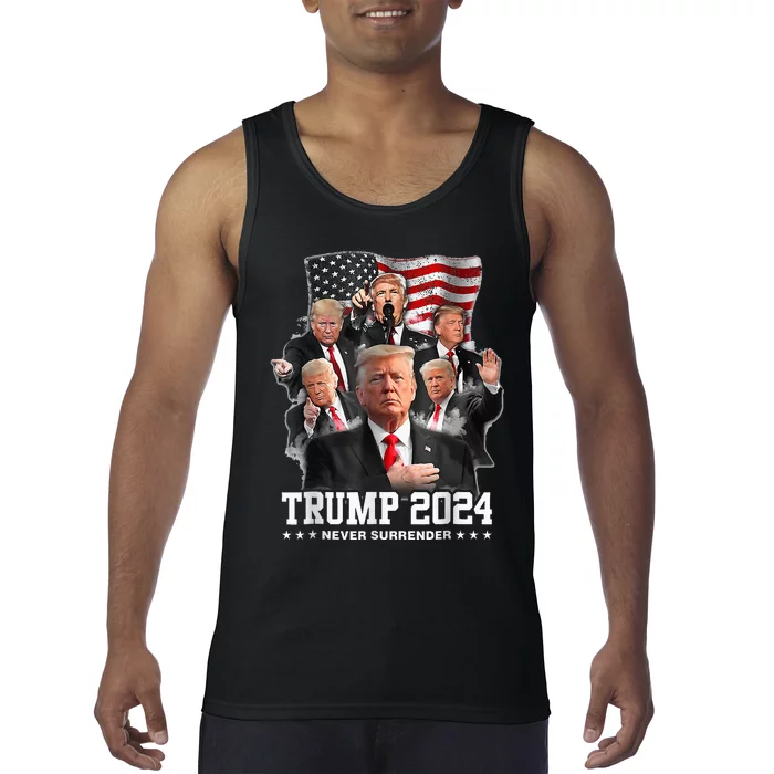 President Donald J Trump 2024 Never Surrender Tank Top