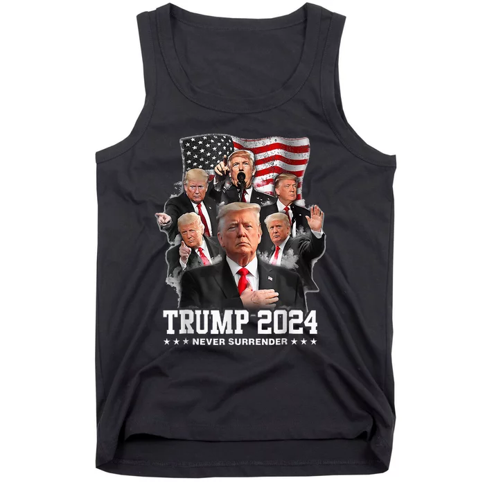 President Donald J Trump 2024 Never Surrender Tank Top