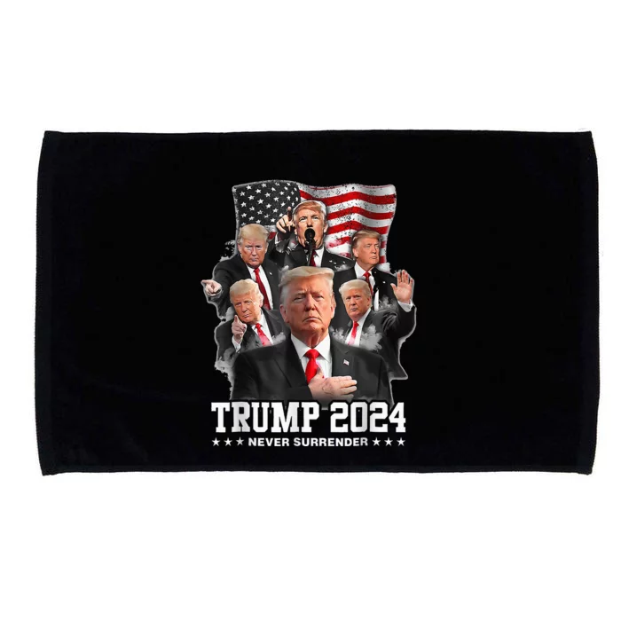 President Donald J Trump 2024 Never Surrender Microfiber Hand Towel