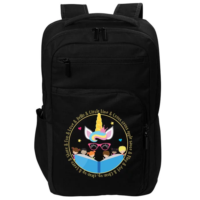 PreSchool Daycare Kindergarten Teacher Unicorn Gift Impact Tech Backpack