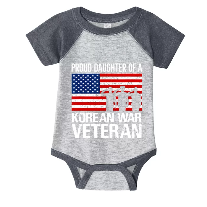 Proud Daughter Korean War Veteran Vintage Infant Baby Jersey Bodysuit