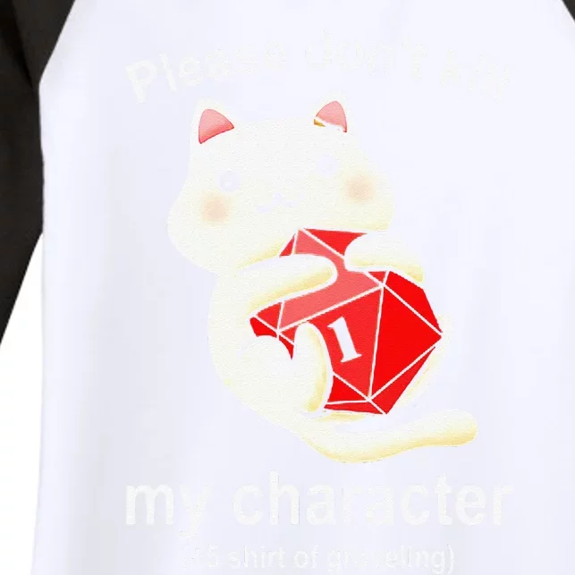 Please Dont Kill My Character Funny Cat Game Women's Tri-Blend 3/4-Sleeve Raglan Shirt