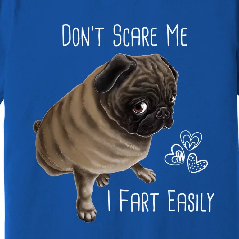 Pug Dog Lover Gift Don't Scare My I Fart Easily Funny Pug Gift Premium T-Shirt