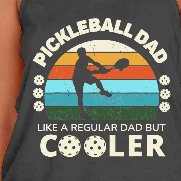 Pickleball Dad Like A Regular Dad But Cooler Fun Pickleball Women's Knotted Racerback Tank