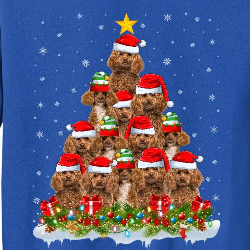 Poodle Dog Lover Xmas Tree Santa Christmas Poodle Gift Sweatshirt