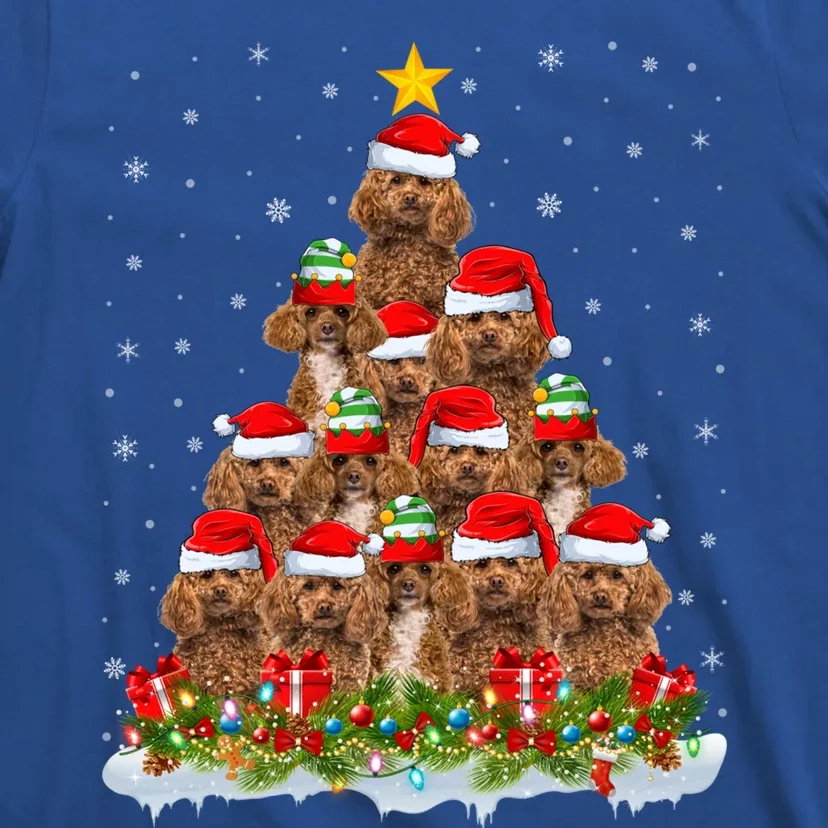 Poodle Dog Lover Xmas Tree Santa Christmas Poodle Gift T-Shirt