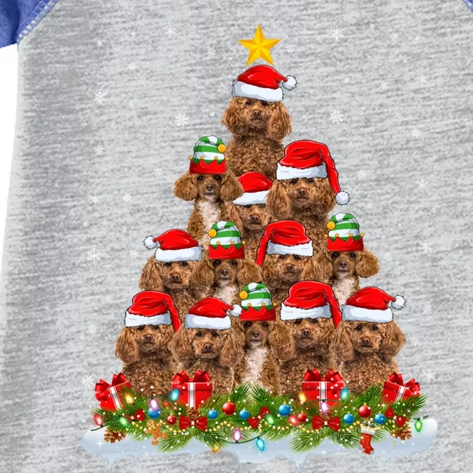 Poodle Dog Lover Xmas Tree Santa Christmas Poodle Gift Infant Baby Jersey Bodysuit