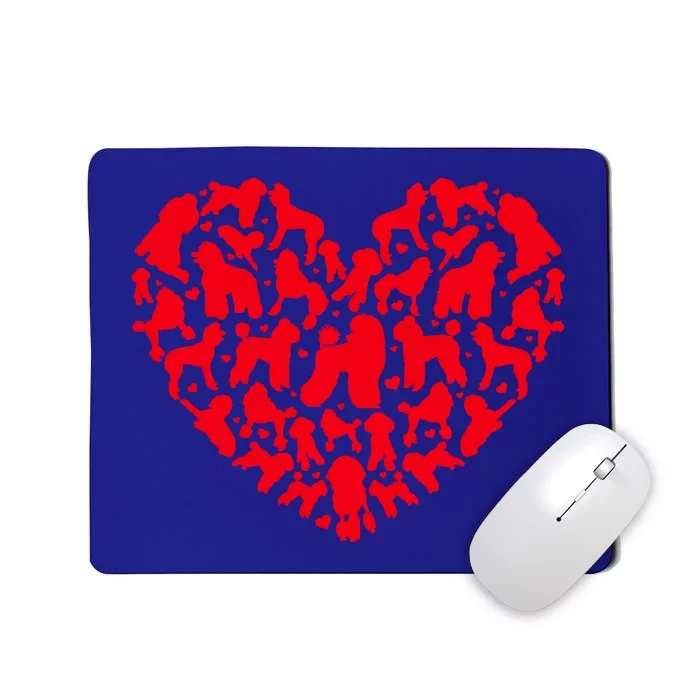 Poodle Dog Lover Funny Love Heart Poodle Valentine's Day Cool Gift Mousepad