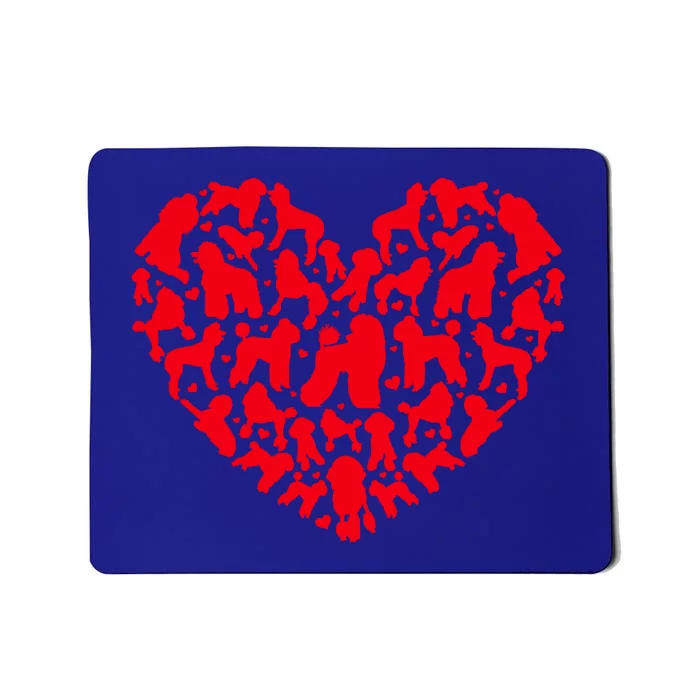 Poodle Dog Lover Funny Love Heart Poodle Valentine's Day Cool Gift Mousepad