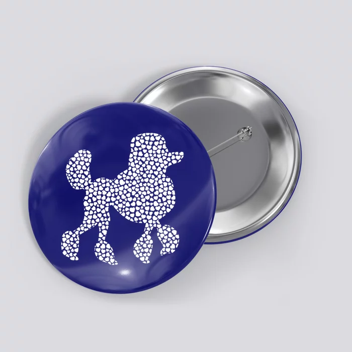 Poodle Dog Lover Heart Shape Poodle Valentine's Day Great Gift Button