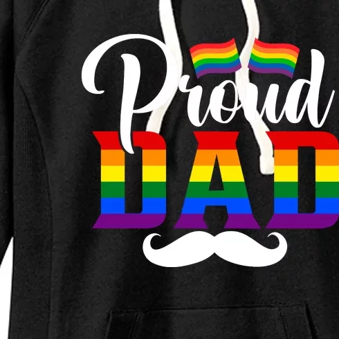 Proud Dad Lgbtq+ Pride Graphic Women's Fleece Hoodie