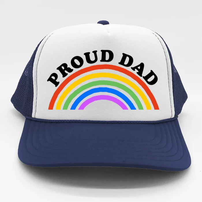 Proud Dad LGBTQ Rainbow Trucker Hat