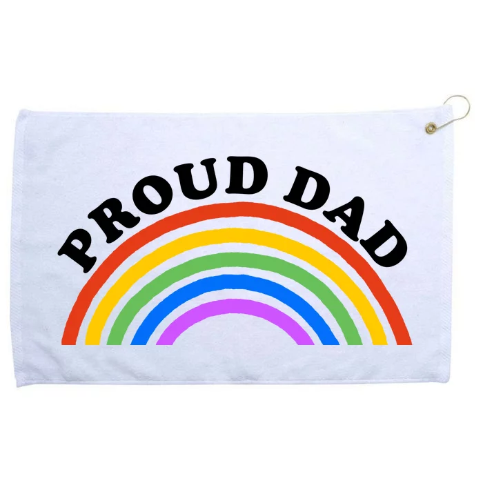 Proud Dad LGBTQ Rainbow Grommeted Golf Towel