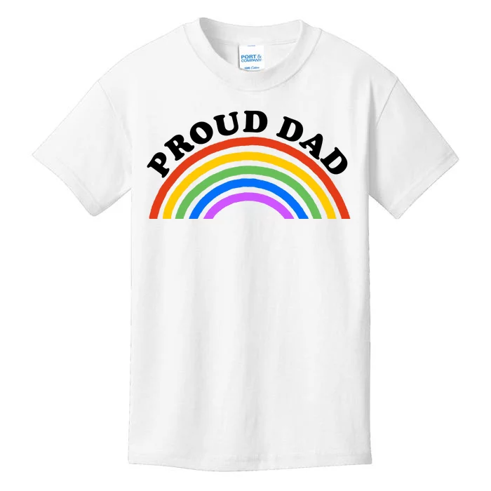 Proud Dad LGBTQ Rainbow Kids T-Shirt