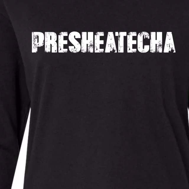 Presheatecha Distressed Logo Funny Word Womens Cotton Relaxed Long Sleeve T-Shirt