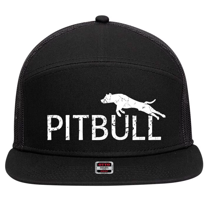 Pitbull Dog Logo 7 Panel Mesh Trucker Snapback Hat