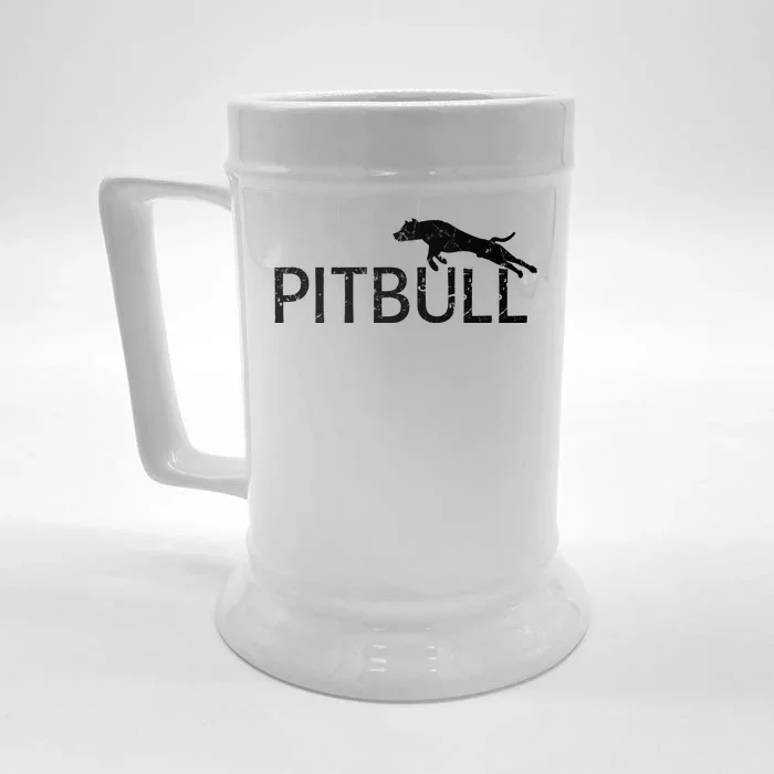 Pitbull Dog Logo Front & Back Beer Stein