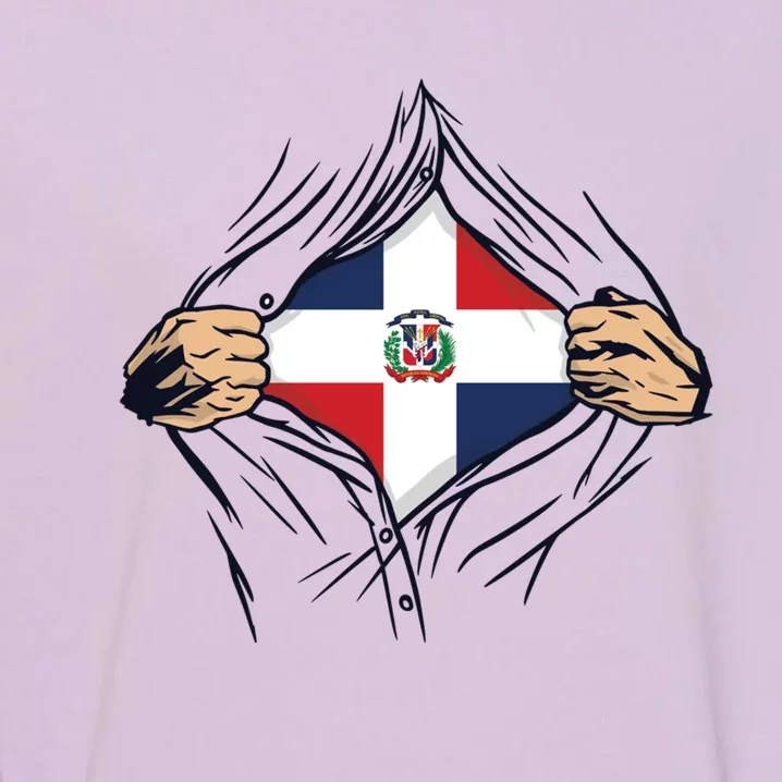 Proud Dominican Love Dominican Republic Flag Country Nation Great Gift Garment-Dyed Sweatshirt