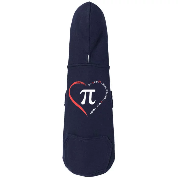 Pi Day Love Is Like Pi Valentines Math Teacher Doggie 3-End Fleece Hoodie