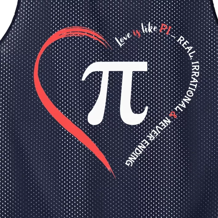 Pi Day Love Is Like Pi Valentines Math Teacher Mesh Reversible Basketball Jersey Tank