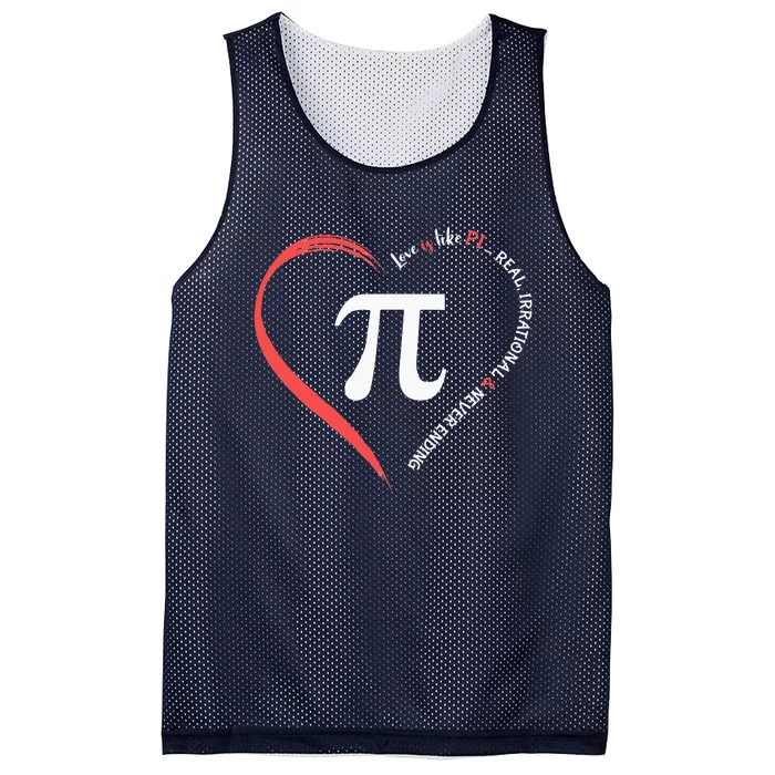 Pi Day Love Is Like Pi Valentines Math Teacher Mesh Reversible Basketball Jersey Tank