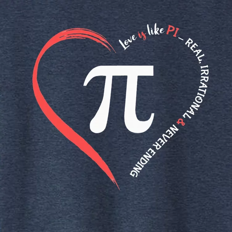 Pi Day Love Is Like Pi Valentines Math Teacher Women's Crop Top Tee