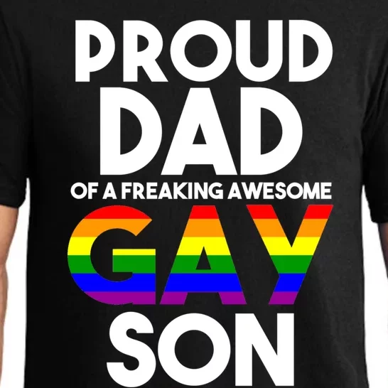 Proud Dad Lgbtq Ally Gift Free Dad Hugs Pride Gay Son Funny Gift Pajama Set