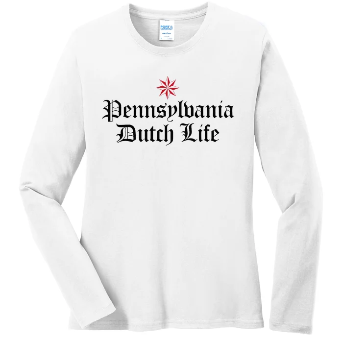 Pennsylvania Dutch Life Hex Sign Ladies Long Sleeve Shirt