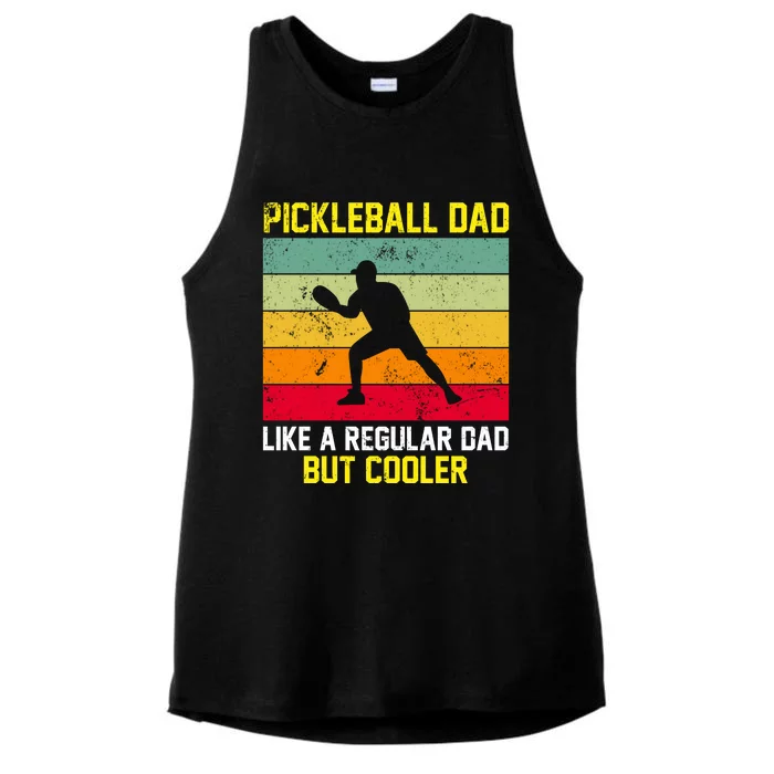 Pickleball Dad Like A Regular Dad But Cooler Vintage Retro Ladies Tri-Blend Wicking Tank