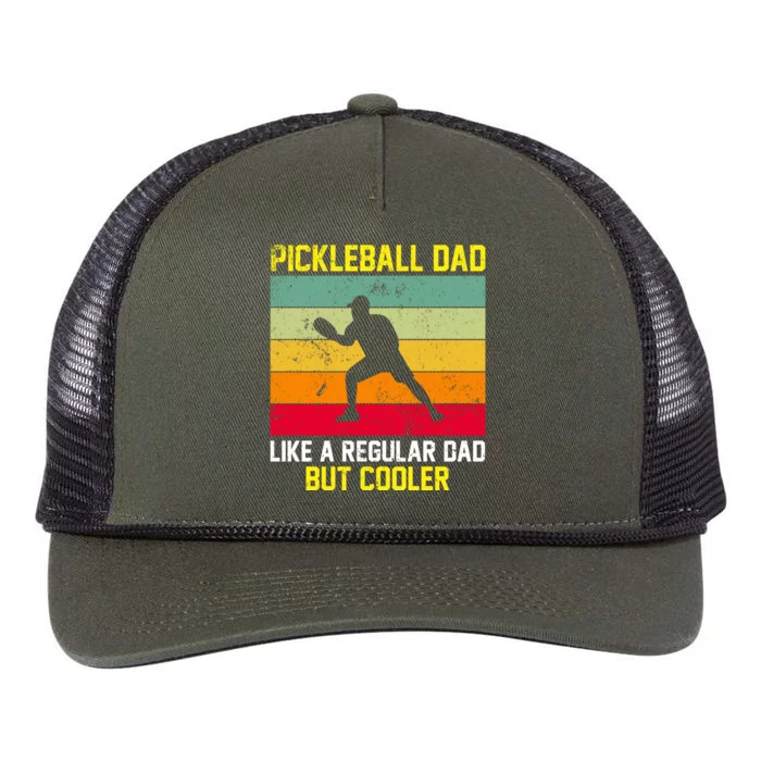 Pickleball Dad Like A Regular Dad But Cooler Vintage Retro Retro Rope Trucker Hat Cap