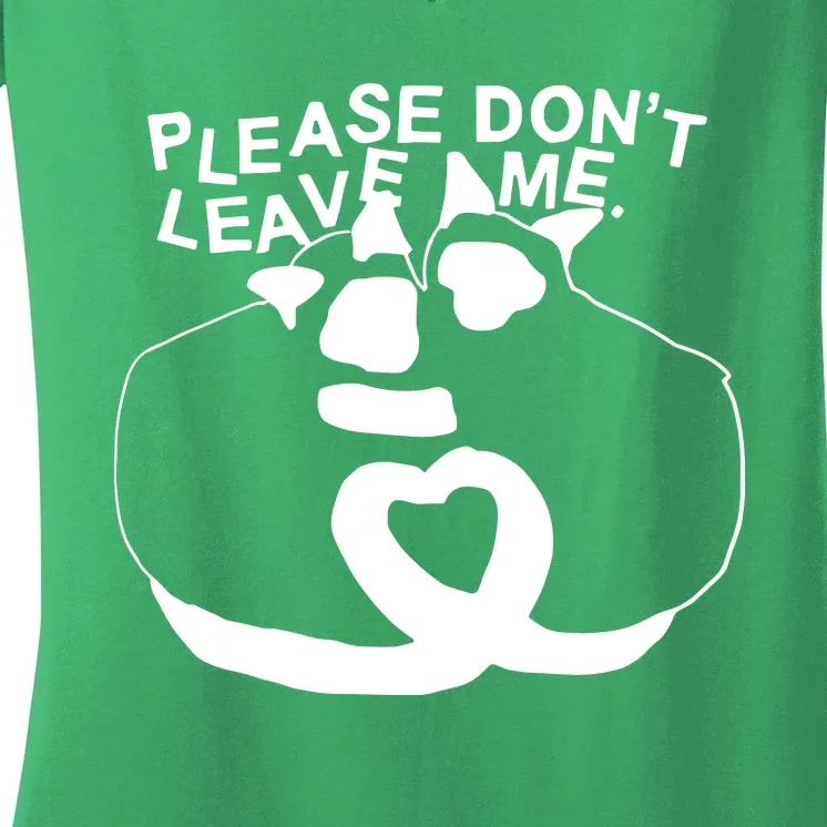 Please DonT Leave Me Racoon Women's V-Neck T-Shirt