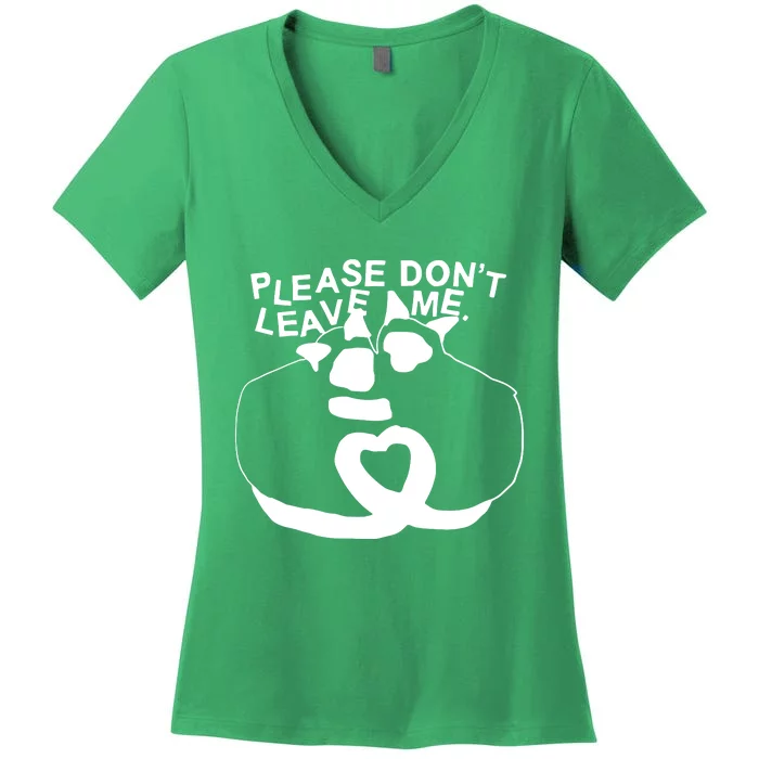 Please DonT Leave Me Racoon Women's V-Neck T-Shirt