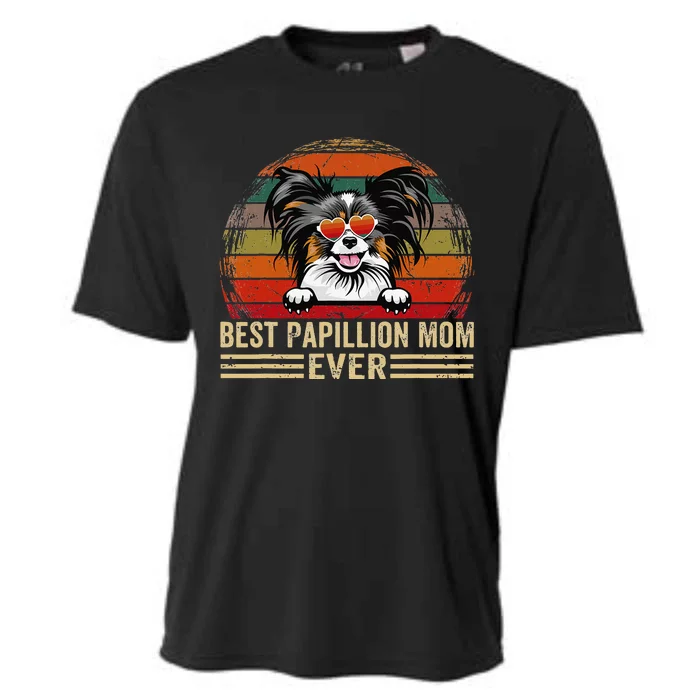 Papillion Dog Lover Funny Vintage Best Papillion Mom Ever Cooling Performance Crew T-Shirt