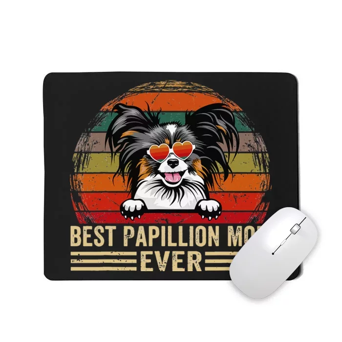 Papillion Dog Lover Funny Vintage Best Papillion Mom Ever Mousepad