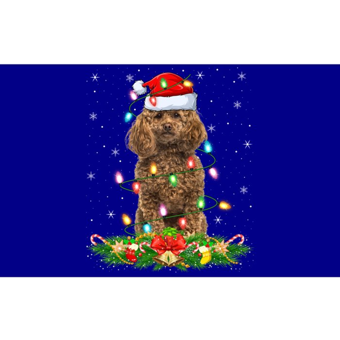 Poodle Dog Lover Lighting Xmas Santa Poodle Christmas Gift Bumper Sticker