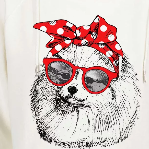 Pomeranian Dog Mom Bandana Sunglasses Mothers Day Womens Funnel Neck Pullover Hood