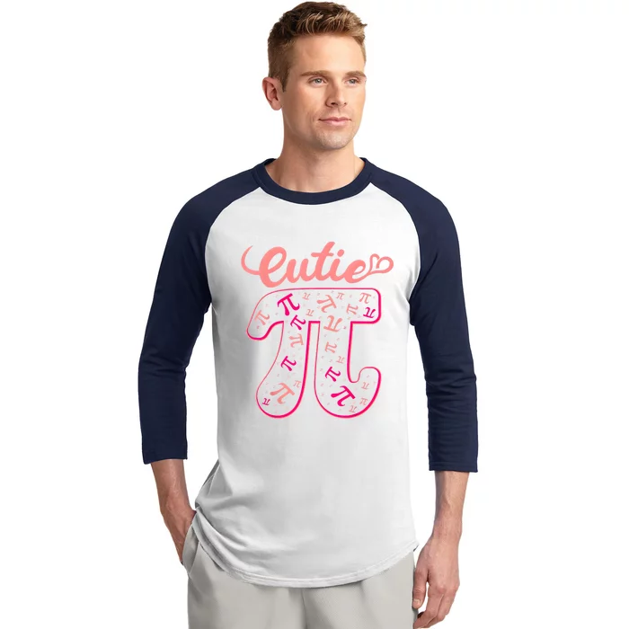 Pi Day Math Teacher Cutie Pi Baseball Sleeve Shirt