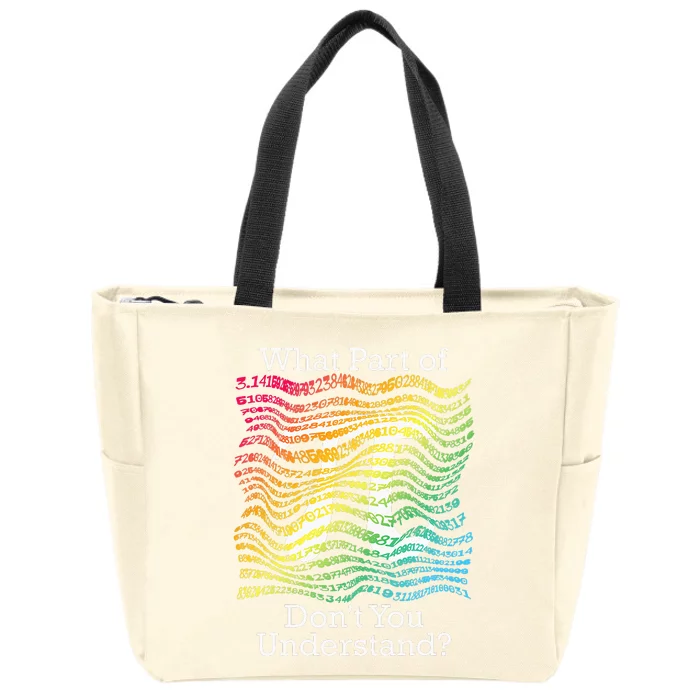 Pi Day Math Teacher Student Rainbow Pi Symbol Zip Tote Bag