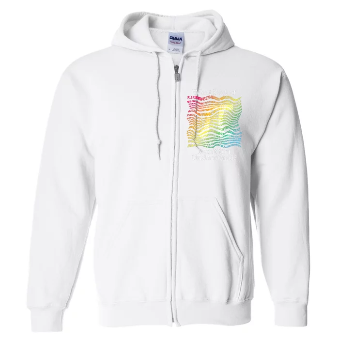 Pi Day Math Teacher Student Rainbow Pi Symbol Full Zip Hoodie