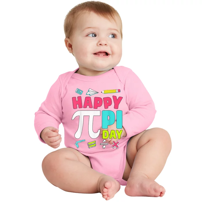 Pi Day Math Tee for Student & Teachers Graphic Baby Long Sleeve Bodysuit