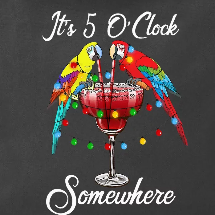 Parrots Drinking Margarita It's 5 O'clock Somewhere Zip Tote Bag