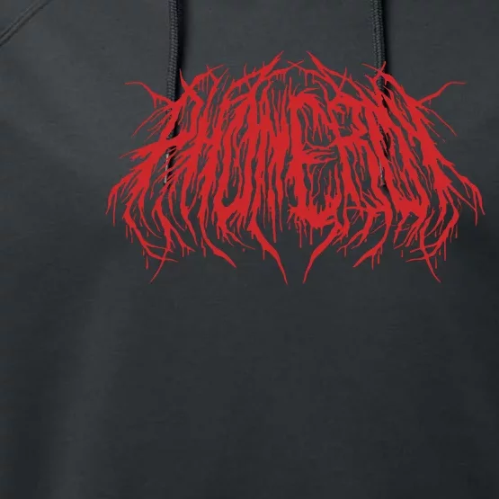 Phoneboy Death Metal Logo Performance Fleece Hoodie