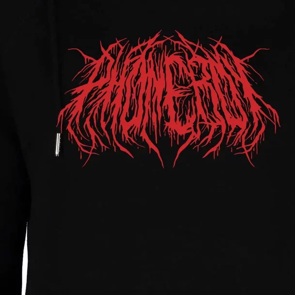 Phoneboy Death Metal Logo Womens Funnel Neck Pullover Hood