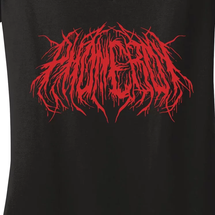 Phoneboy Death Metal Logo Women's V-Neck T-Shirt